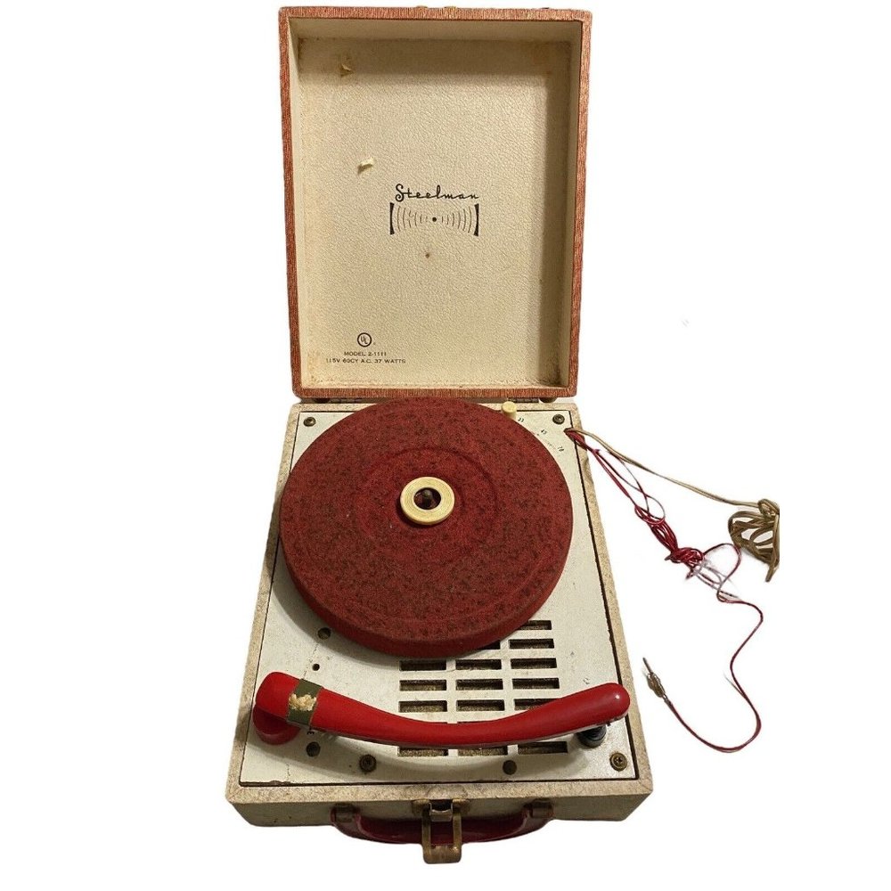 VTG STEELMAN 2-1111 1960’s RECORD PLAYER BEAUTIFUL! VERY RARE! HISTORIC!
